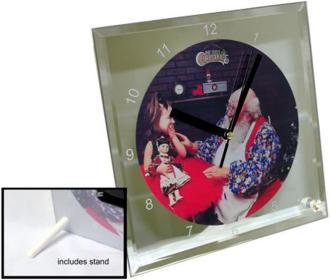 Horloge en verre bordure mirroir 